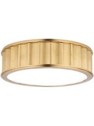 Middlebury Round 2-Light Flush Mount in Aged Brass.